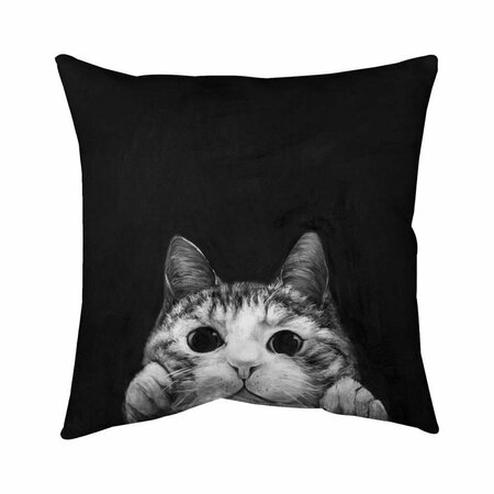 BEGIN HOME DECOR 26 x 26 in. Curious Cat-Double Sided Print Indoor Pillow 5541-2626-AN196